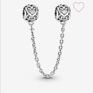 Pandora Ornate Hearts Safety Chain Charm